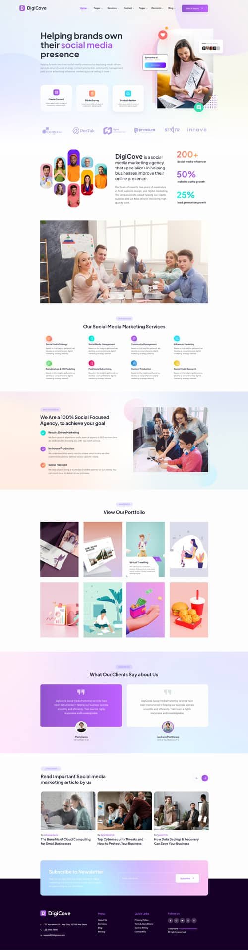 11 Homepage Social Media Marketing Agency